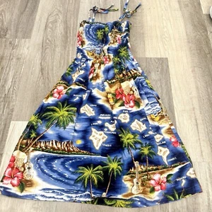 Puanani Hawaiian Dress Girls XS Islands Smocked Vacation Beach Casual - Picture 1 of 6