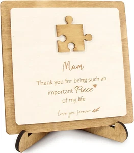 Plaque for Moms for Mothers Day | Puzzle Wooden Sign with Box | Mama Gifts for B - Picture 1 of 12