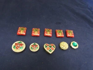 Mixed Lot of 10 each Button Covers 5 Different & 5 Christmas - Picture 1 of 3