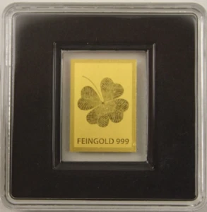 Goldbarren Folienbarren 1/500 Unze Glücks-Kleeblatt Feingold 999er - Bild 1 von 15