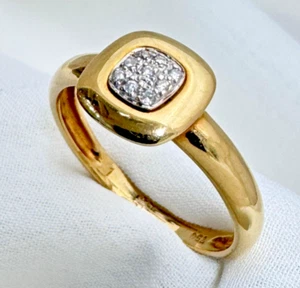 Vintage 18K Yellow Gold Diamond Cluster Ring β Size 6.75 β Fast Shipping - Picture 1 of 20