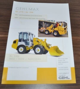 Folleto folleto folleto D de especificaciones de cargadora de ruedas Gehl Max KL 278 398 - Imagen 1 de 2