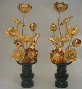 Flor de altar budista japonés vintage 300 mm de alto adorno Envío gratuito - Imagen 1 de 5