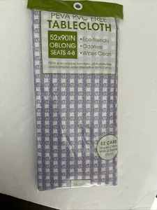 NEW Peva PVC Free Tablecloth 52x90IN OBLONG SEATS 4-8 - Picture 1 of 2