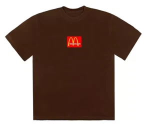 Nueva Camiseta Para Hombre Travis Scott Cactus Jack McDonalds Sésamo Marrón Talla XL - Imagen 1 de 2