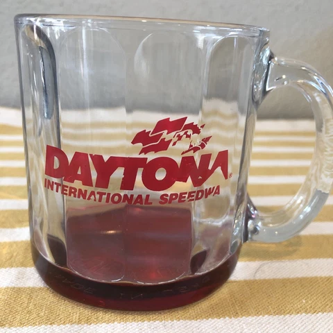 Daytona International Speedway glass coffee mug made in USA Cover