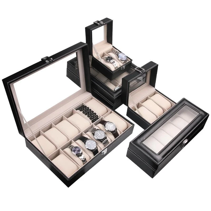 6/10/12/20/24 Ranura Reloj Pulsera Caja Almacenamiento Superior Vitrina Organizador Foto 1 de 1