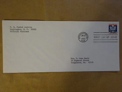 Official Mail January 12 1983 Washington, DC First Day of Issue FDC "USA $1" - Image 1 of 4
