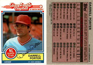 Darrell Porter 1984 Topps Milton Bradley Baseball Card NNO  St. Louis Cardinals