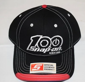 Snap-On Tool Black & Red Leather Back 100th Anniversary Baseball Hat Cap ~US8#17 - Picture 1 of 5