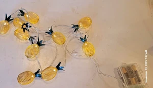 Pineapple Gold Metal Mesh String Lights 10 LED Light 6 ft long - Picture 1 of 4
