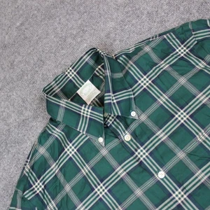 Brooks Brothers Milano Button Down Shirt Men's Large Green Plaid Non Iron - Picture 1 of 14