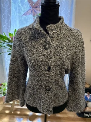 A. GIANNETTI  WOMENS GRAY CROPPED BUTTON UP CARDIGAN SWEATER - Image 1 of 4