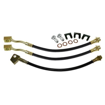 Rubber Brake Hose Kit Disc Brakes 1973-76 Dodge Dart Plymouth Valiant 3pc - Image 1 of 4