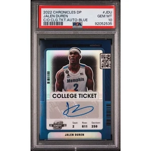 Autógrafo Jalen Duren 2022 Contenders Optic College azul/49 coincidencia de colores - Pop 1 - Imagen 1 de 3