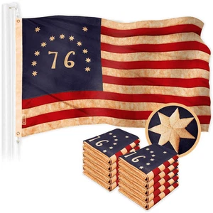 Confezione da 10: Bennington 76 TeaStained Flag 2,5x4 piedi ToughWeave Pro Series - Foto 1 di 7