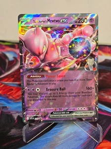 Team Rocket's Mewtwo ex 216 – Scarlet & Violet Promo Holo Pokemon Card M/NM - Foto 1 di 2