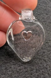 Kunsthandwerk Schmuck Lampwork Klarglas Herz Halskette Anhänger - Bild 1 von 9
