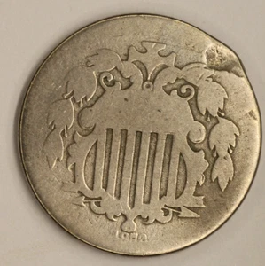 1872 Shield Nickel 5C Cents. Good Details, Corrosion. - Picture 1 of 3