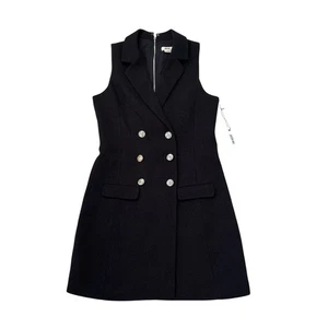 Abito Jason Wu nero tweed gilet vestito preppy classico old money taglia small nuovo - Foto 1 di 13