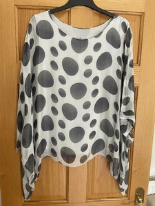 Pobby & Blue Grey Silk Sheer Double layer Floaty Top One Size BNWT - Picture 1 of 7