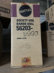 Factory sealed case of two Mattel Barbie Society Girl Collection 2001 56203 - Picture 1 of 2