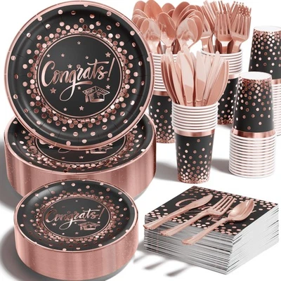 2025 Graduation Party Supplies - 350 PCS Disposable Dinnerware Set (Severs 50... - Image 1 of 4