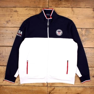 Vintage Ralph Lauren Track Jacket 2XL Polo White - Picture 1 of 7