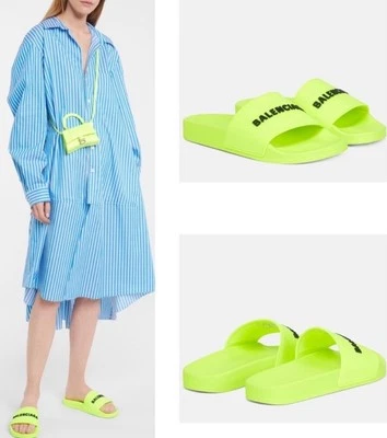 NOVO COM ETIQUETAS BALENCIAGA AMARELO NEON PISCINA SLIDESSIZE 36 - Imagem 1 de 4