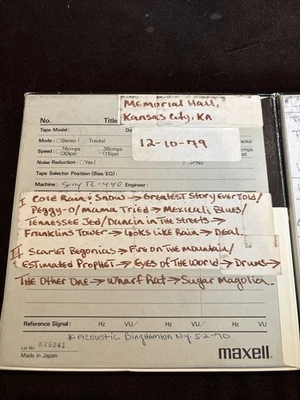 Grateful Dead Live Concert Reel to Reel 7” Memorial Hall KS  KA  ‘79 +Bonus Tape Foto 1 de 4