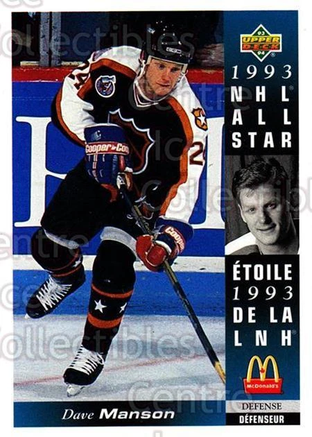 1993-94 McDonalds Upper Deck #9 Dave Manson - Image 1 of 1