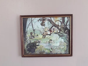 Wall Hanging Framed Fantasy Mythical Fairy Tale Foil Art Picture Home Wall Decor - Picture 1 of 9