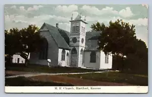 K12/ Hartford Kansas Postcard c1910 M.E. Church Building 48 - Picture 1 of 4