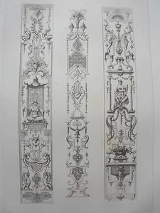 Pattern Deco Spectra Lys Garland Period Louis XIV Engraving Adams Cabinet Xixéme - Picture 1 of 2
