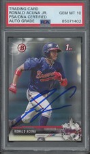 2017 Bowman #BP127 Ronald Acuna Jr Autograph RC Rookie Gem Mint PSA DNA 10 Auto