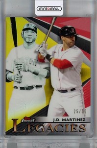 2021 Topps Finest J.D. Martinez / David Ortiz Legacies Gold Refractors Fljm 25/5
