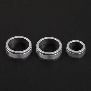 Silver Aluminum AC Climate Control Knob Ring Covers For Subaru Forester 19-24 - Picture 1 of 8