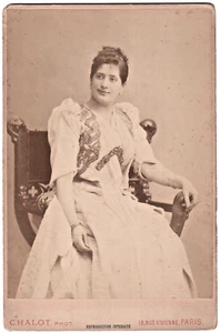 Lucie Marie Davray.Actrice.Chanteuse Lyrique.Photo Car.Cabinet Chalot Paris 1885 - Picture 1 of 2
