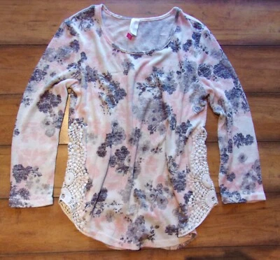 BOHEMIAN CHIC! ~ 小号 ~ 粉色玫瑰! 长袖蕾丝恤衫 — 第 1/2 张图片