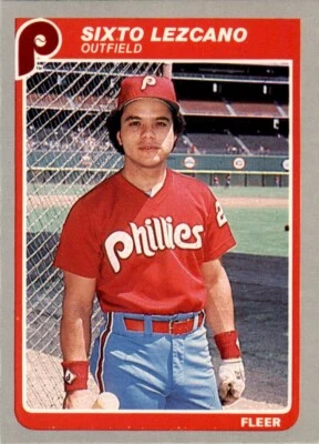 1985 Fleer Sixto Lezcano . Philadelphia Phillies #258 - Image 1 of 2