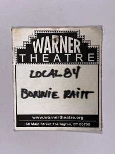 Bonnie Raitt Backstage Pass Original Warner Theatre VIP Circa 2000s - Picture 1 of 12
