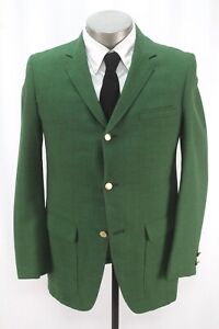 vintage 60s mens GREEN BLAZER gold buttons blazer jacket sport suit coat 38 R