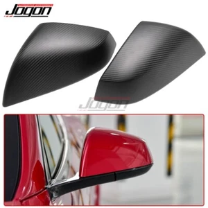 Matte Carbon Fiber Side Rearview Mirror Caps Cover For Tesla Model S 2022-2023 - Picture 1 of 9