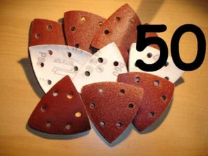 50 - 90MM MOUSE SANDING SHEETS PADS TRIANGLE SANDPAPER 40 60 80 120 240 GRIT - Picture 1 of 1