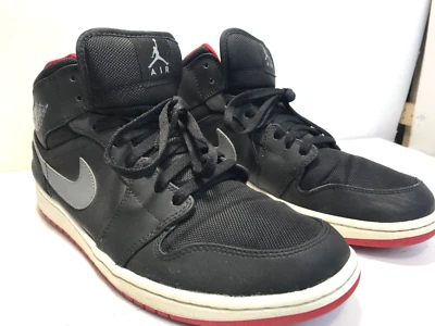 Nike Air Jordan 1 Mid Cool Gris Gimnasio Rojo Negro Hombres Zapatos de Baloncesto Talla 11.5 Foto 1 de 4