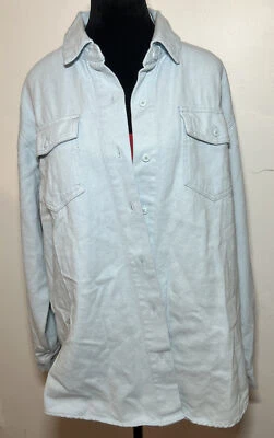 Missguided 高级浅洗超大男友牛仔衬衫(10 码)- RRP 32 英镑 — 第 1/3 张图片