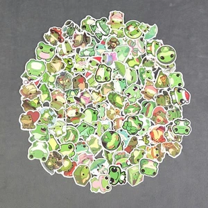 Cute Adorable Cartoon Frog Stickers - Set of 10 Random Stickers Great for Crafts - Picture 1 of 1
