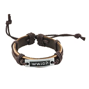Lederarmband - WWJD (What would Jesus do?) - braun (*NEU*)(*OVP*) - Bild 1 von 1