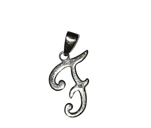 Ciondolo Vintage Argento Sterling Iniziale Lettera F Firmato HVC 925 - Foto 1 di 4
