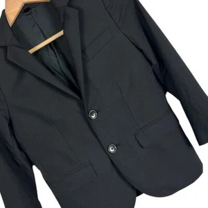 CREWCUTS Boys 7 Black Ludlow Loro Piana 100% Wool Suit Jacket Blazer Sport Coat - Picture 1 of 10